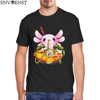 snaxolotl eating japanese ramen kawaii anime t shirt men women clothes funny cute axolotl lover t shirt 100 cotton female top