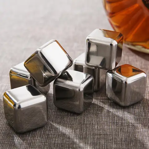 Кубики из нержавеющей стали LX8050, металлические кубики для виски, кубики для охлаждения красного вина, для пива, бара, дома, свадьбы, вечеринки