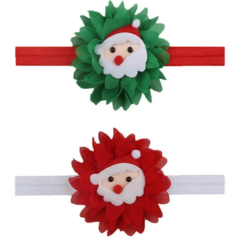 

2020 Christmas baby headbands Cartoon chiffon flower girls headband cute newborn headband infant designer headbands girls access