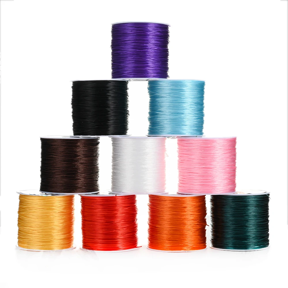 50m/ Roll Elastic String Beading Crystal Crods for Jewelry Making DIY Bracelet Necklace Stretch Thread Line 1x0.3 mm - купить по