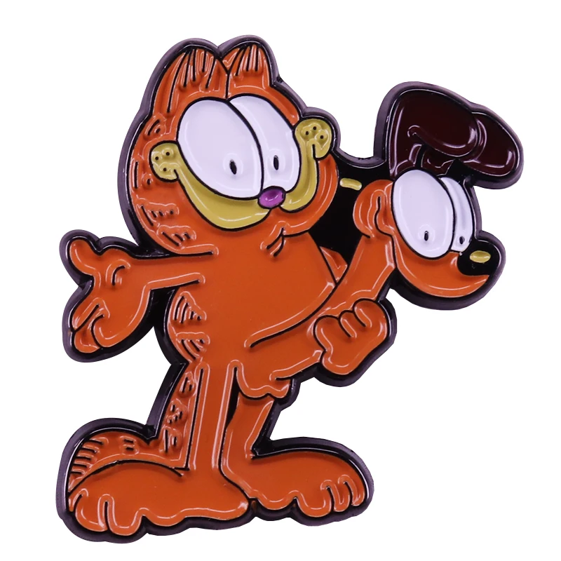 Забавная брошь Garfield милый мультяшный комикс вдохновленный аксессуар|Броши| |