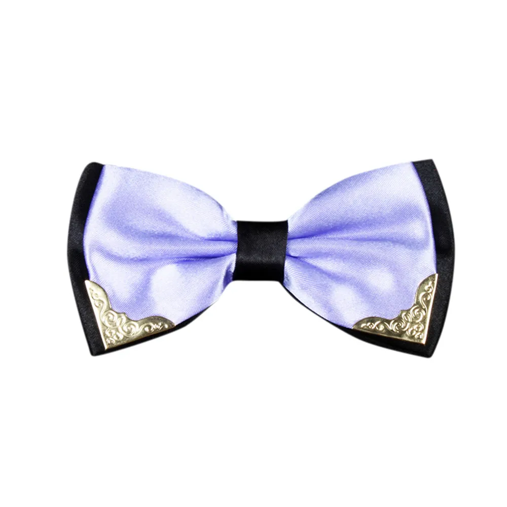 

Cravat Formal Commercial Suit Wedding Ceremony Ties Men's Two-Tone Metal Corner Bow Tie British Fashion Wedding Bow Accessories