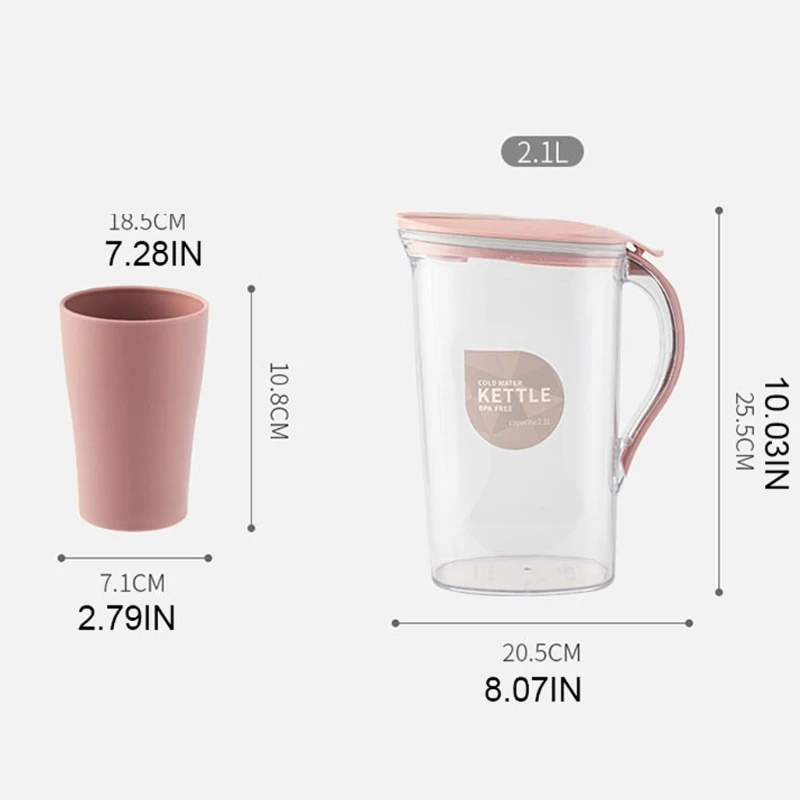 

5 Pcs Home Water Pitcher 2.1L Ice Guard Tea Pot Kettle Jug Durable Bar Curling