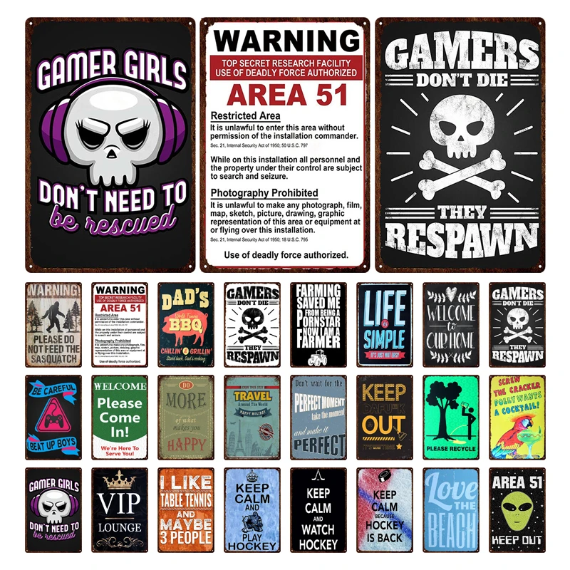 

Gothic tin painting pink skull music game alien famous slogan bedroom game room family personality creative Decorative plaque