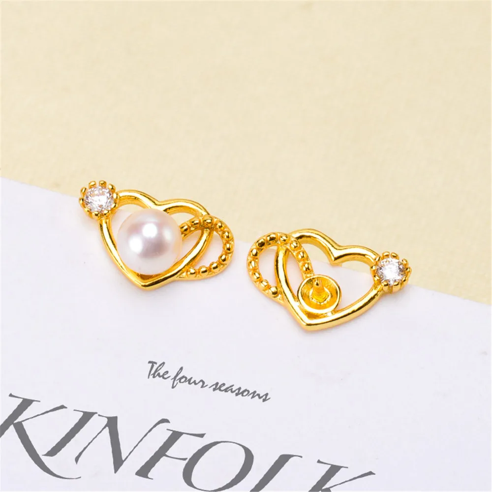 

925 Sterling Silver Plating Earrings Pearl Earrings Accessories Findings Earrings Jewelry Parts Fittings Mountings DIY Girl Gift