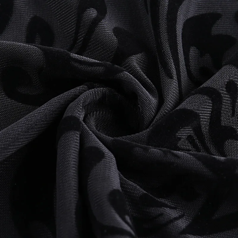 Футболка женская сетчатая прозрачная с кружевом в готическом стиле | Женская