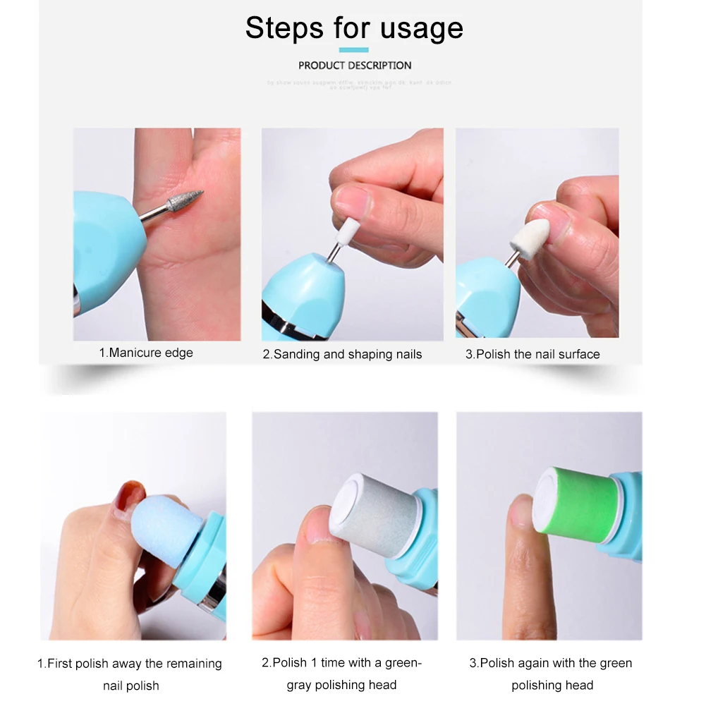 

9 in 1 Multifunction Electric Nail Shaper Portable Nail Art Grinder Tool Portable Electric Manicure Pedicure Painless Shaver Kit