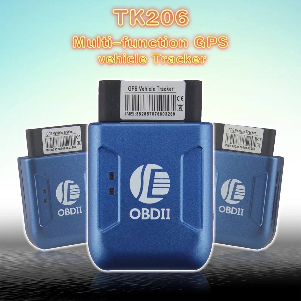 TK206 OBD2 gps GPRS в режиме реального времени трекер автомобильная система слежения с геофенсом защита вибрации сотовый телефон SMS сигнал тревоги