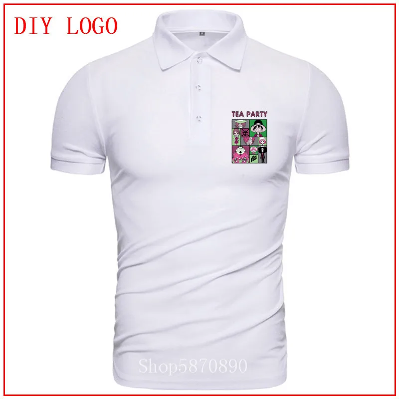 Мужские поло лучшего бренда хлопковые мужские с принтом чайной вечеринки