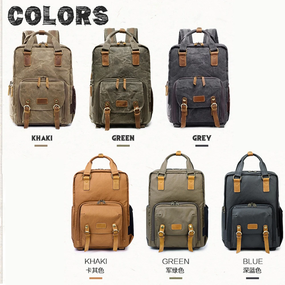 Ретро Фото сумка для камеры рюкзак холст цифровые сумки Чехлы Canon Nikon Sony Объектив