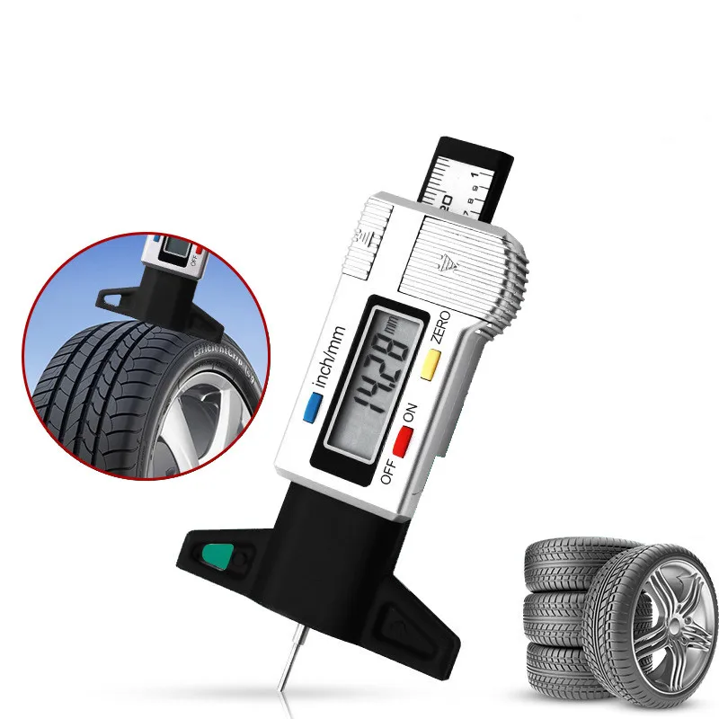 

Thickness Gauges Digital Car Tyre Tire Tread Depth Gauge Meter Measurer Tool Caliper Tread Brake Pad Shoe Tire Monitoring System