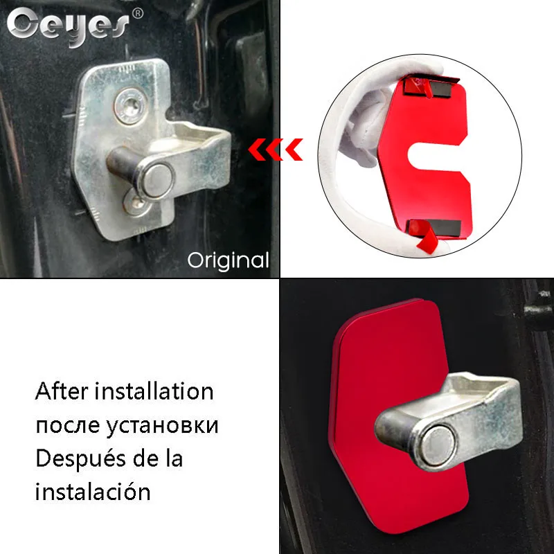 Ceyes 4 шт. автомобильные аксессуары Автомобильная защита дверной замок чехол для