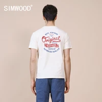 simwood 2021 summer new regular fit vintage letter print t shirts men 100 cotton soft comfortable plus size tops brand clothing
