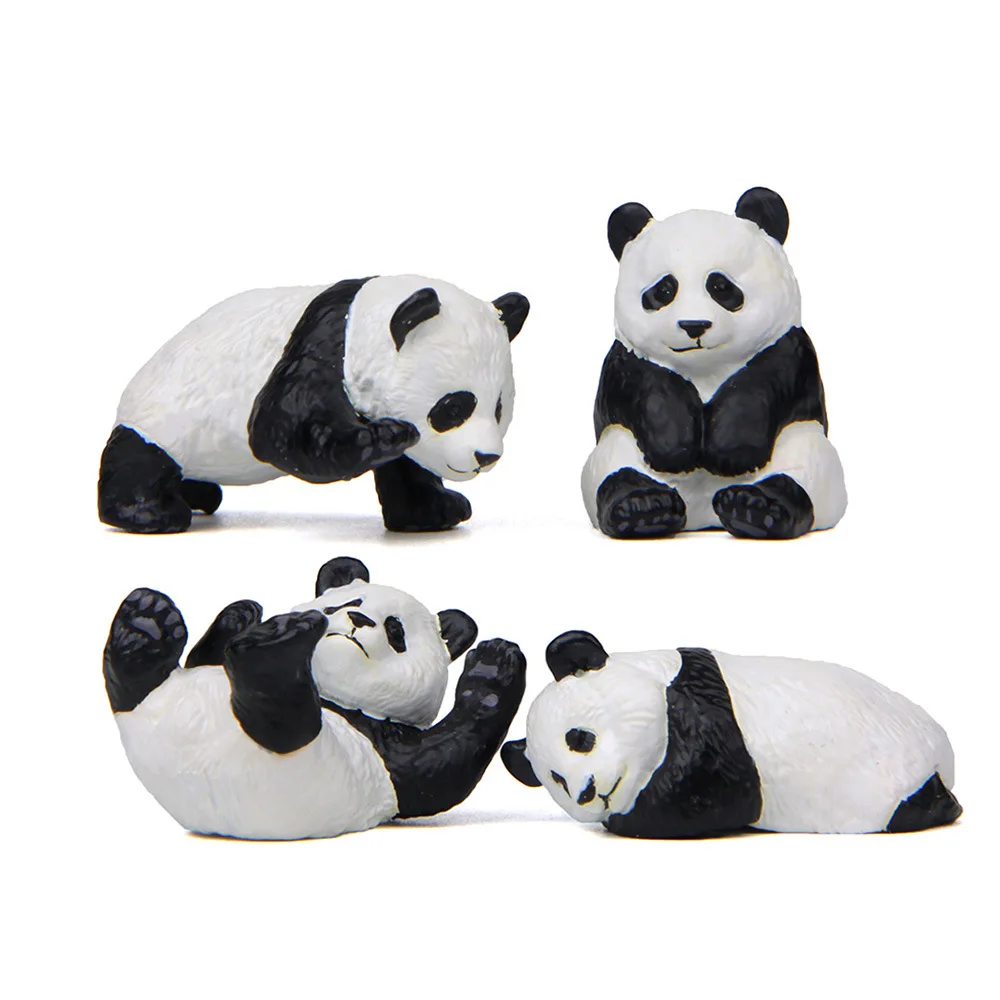 

4 Pcs Cute Pet Panda Life Korean Version of Creative Action Figure Toys Set Mini-landscape Accessories Kids Decoration Doll New