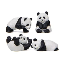 4 pcs cute pet panda life korean version of creative action figure toys set mini landscape accessories kids decoration doll new