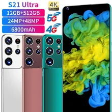 Versão global s21 + ultra 7.3 inchsmartphone android 10 6500mah 12 + 512gb 4k tela cheia apoio face id cartão duplo 5g telefone móvel (3)