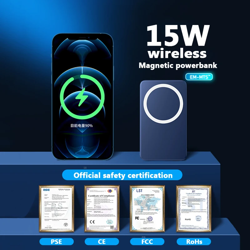

15W Magnetic Wireless Fast charging Power Bank For Magsafe powerbank Charger For iphone 12 xiaomi Magnet Mobile Phone Battery