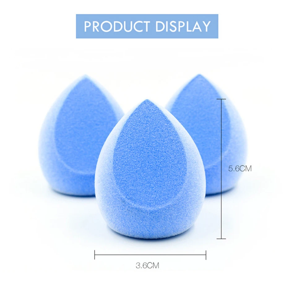 O.TWO.O 1Pc Blue Face Makeup Sponge Puff Egg Facial Cosmetic Concealer Cream Foundation Powder Puff Makeup Foundation Sponge