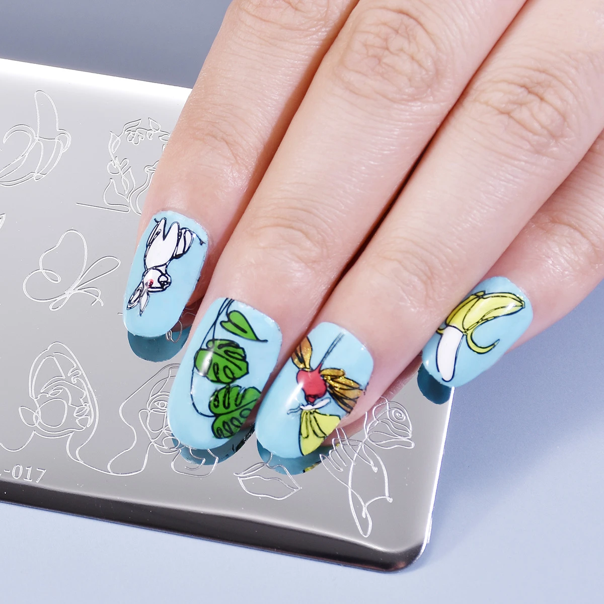 Ласточки из нержавеющей стали для ногтей штамповки линии красоты полосатый