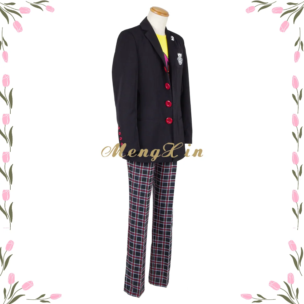 Аниме Persona 5 риудзи Сакамото пальто футболка топы брюки Униформа наряд для игр