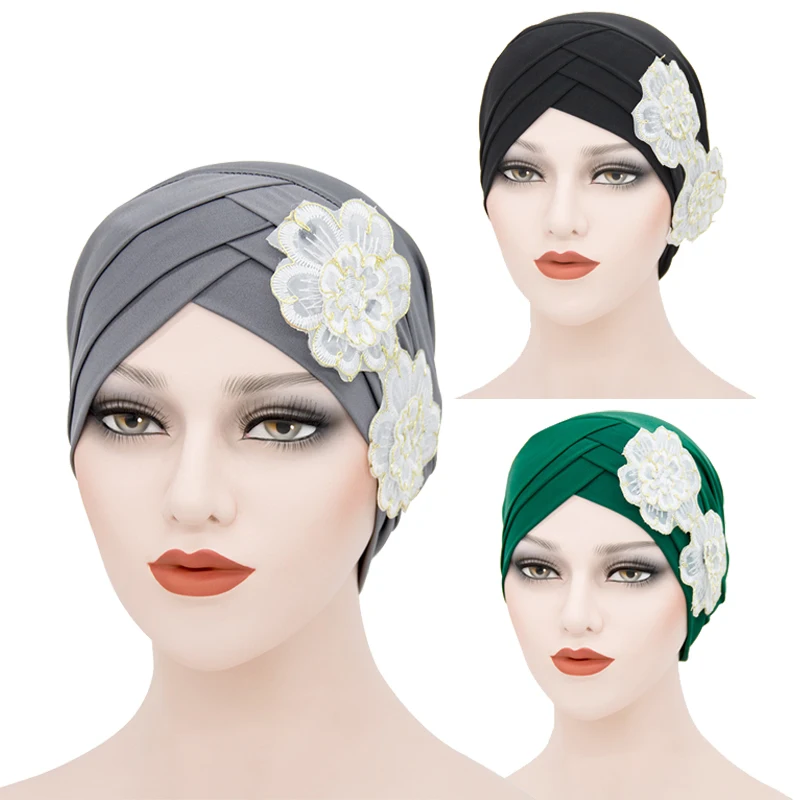 

Женский шарф-тюрбан в арабском стиле, с перекрестными цветами