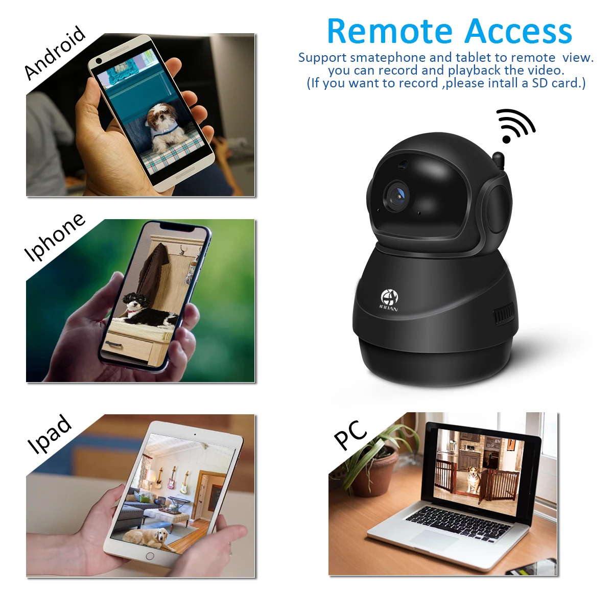 JOOAN, беспроводная ip-камера 2MP, Wifi, домашняя сеть, видеонаблюдение, мини-камера для домашних животных, Домашний Детский монитор, 1080P