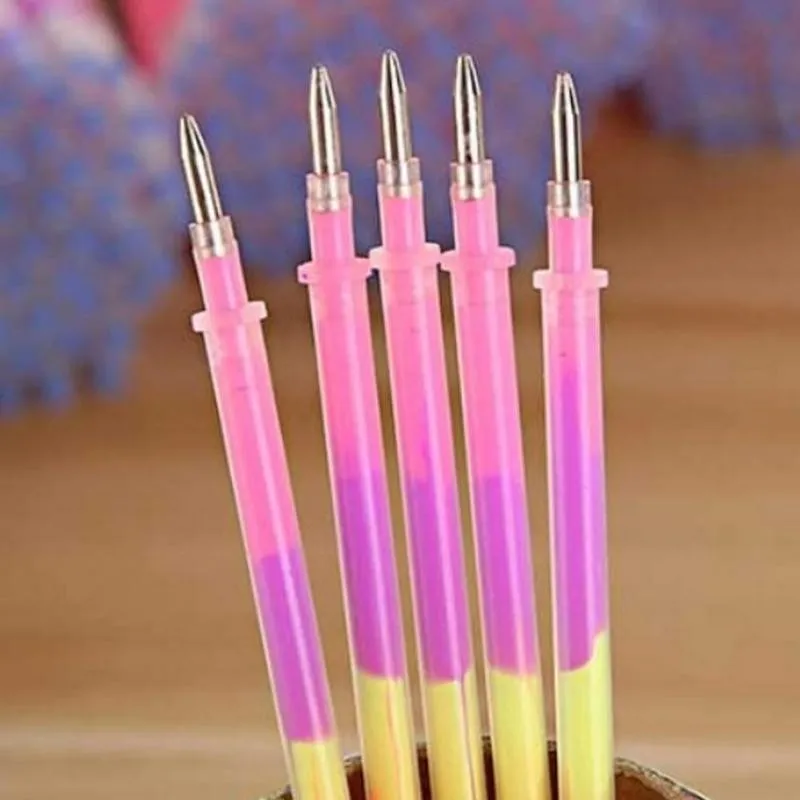 10 шт./лот разноцветные радужные заправляемые маркеры Гелевые Ручки Шариковая