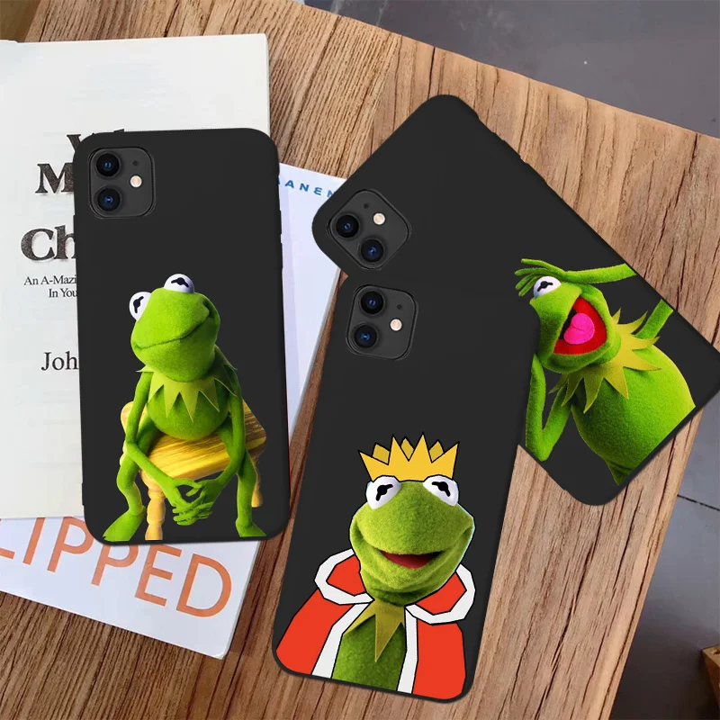 

Funny Kermit The Frog Memes Cute Green Phone Case For iPhone XR 6 6S 7 8Plus SE 2020 TPU Cover for iphone 11 pro max X XS MAX
