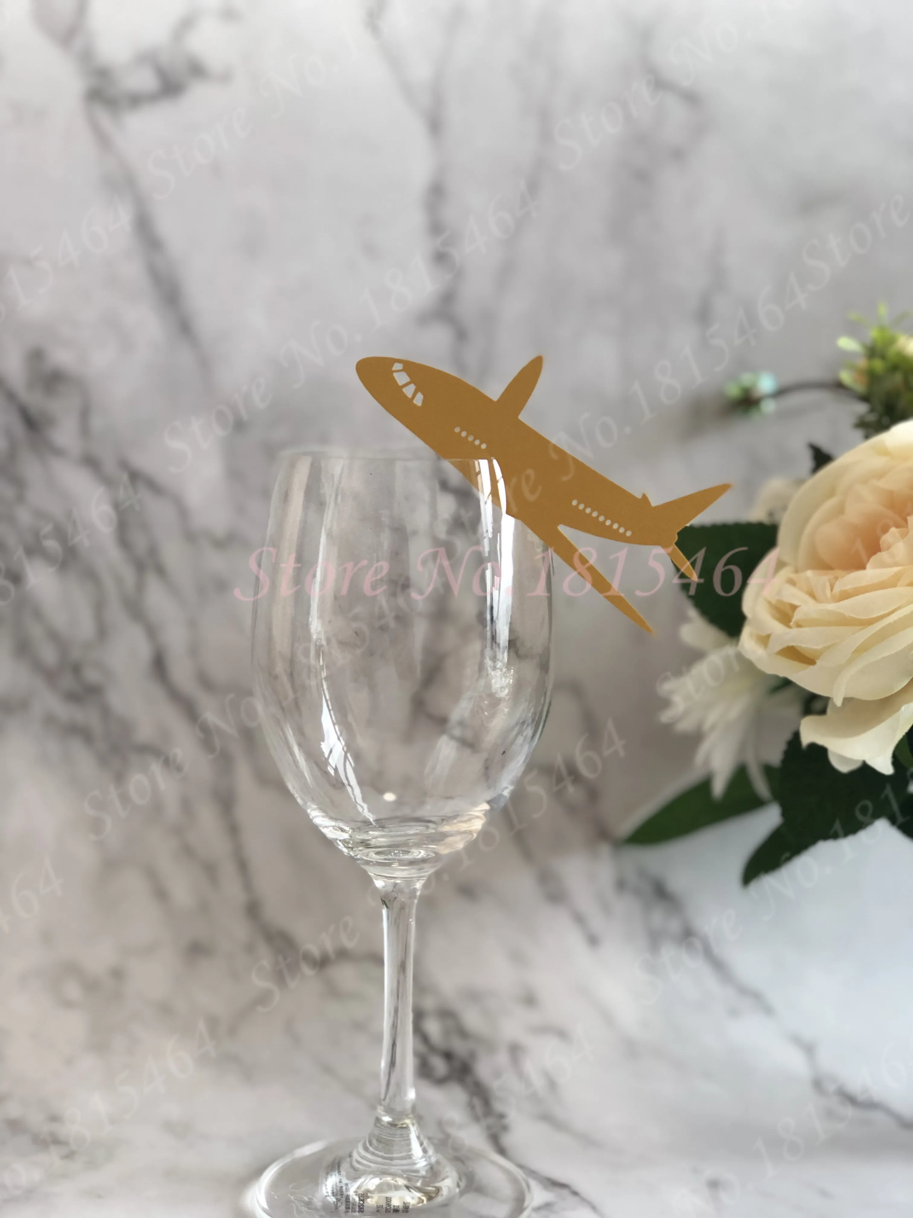 

60pcs New Air Plane Shape Table Name Card Place Card Activity Wine Cup Cards Wedding Party Decoration Baby Shower Theme Favor