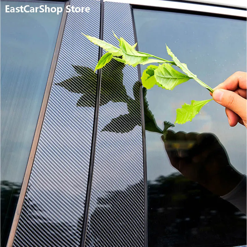 

Car Carbon Fiber Door Window Middle Column B C Pillar Trim Black Strip for Jeep Compass 2021 2020 2019 2018 2017 2007-2015