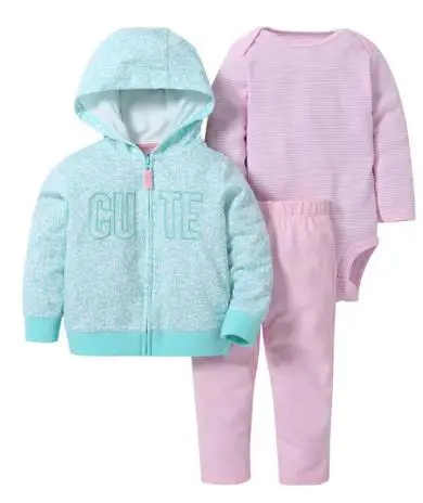 Детский комбинезон из хлопка боди с длинным рукавом теплая куртка и штаны