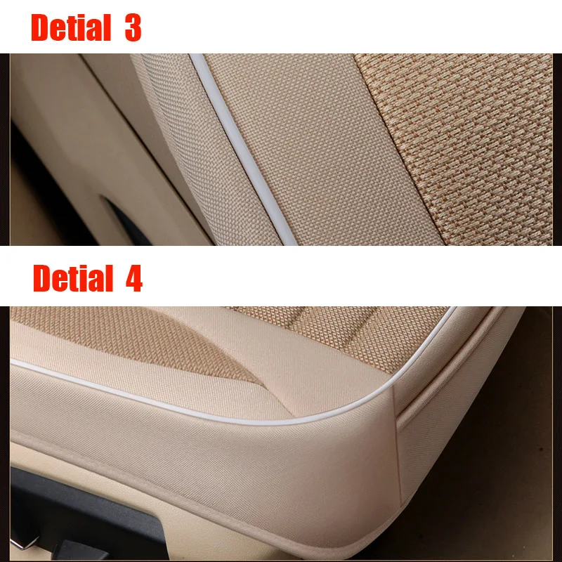 

Flax Car Seat Cover Four Seasons Universal Breathable Linen Car Seat Cushion Front/Rear Seat Protector For Truck Suv or Van