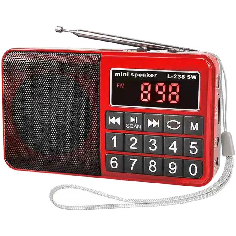 L238 SW/AM/FM многополосный динамик Портативный цифровой радиоприемник стерео радио со светодиодный дисплей радио Поддержка 16 ГБ TF карта подарок