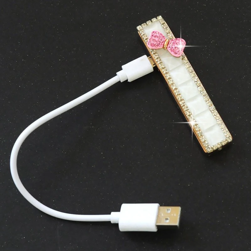 Женская Зажигалка USB ручной работы DIY Стразы перезаряжаемые аксессуары для