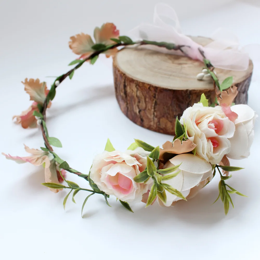 CC повязка на голову в виде короны с цветами обручальные аксессуары для волос