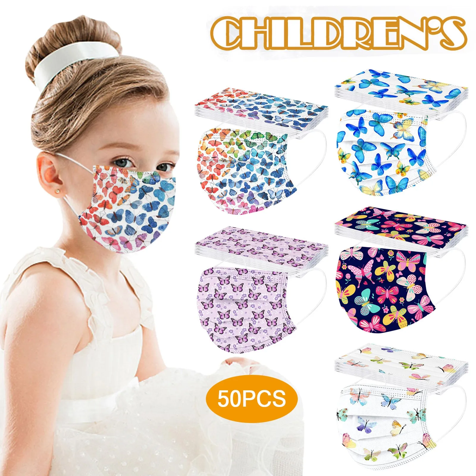 

50pc Colored Face Masks Baby Child Industria Disposable Protection Desechables Mascaras Mascarillas Mondkapje No Decoration