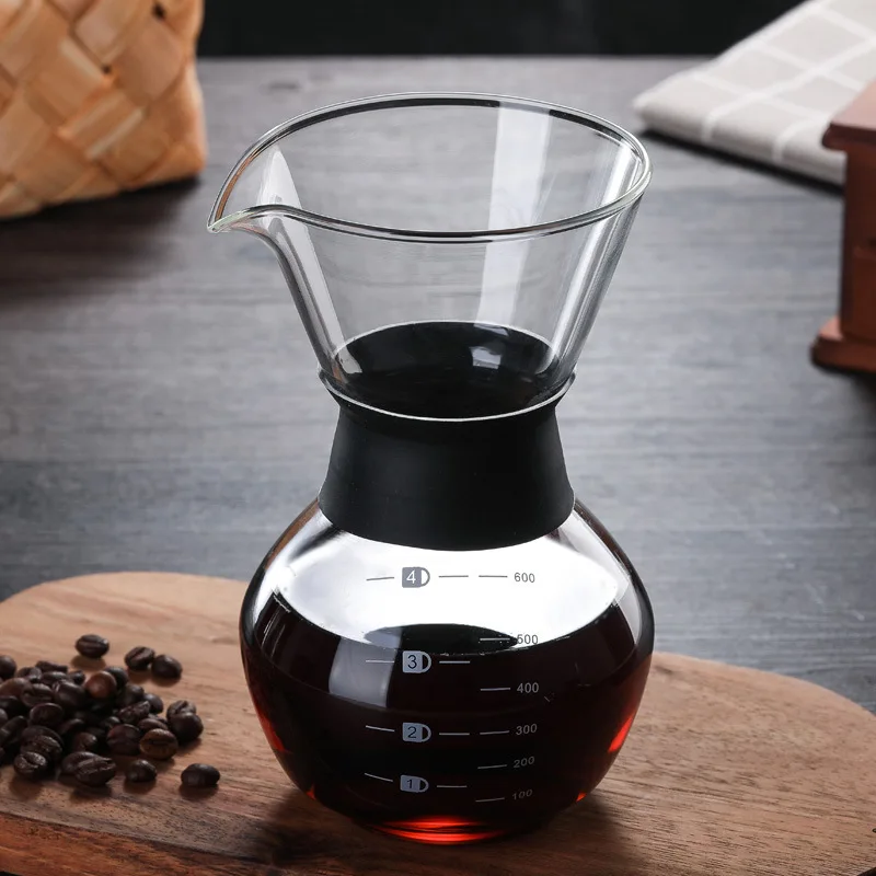 

300ml 600ml Resistant Glass Coffee Maker Coffee Pot Espresso Water Drip Coffee Pot With Stainless Steel Filter Barista Tools