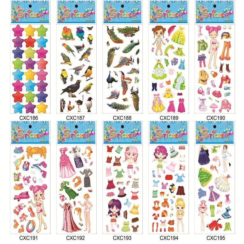 

Cartoon Bubble Sticker PVC Sticker 3D Bubble Smiley Sticker Child Animal Sticker Paper Craft Diy Toys Craft Kit