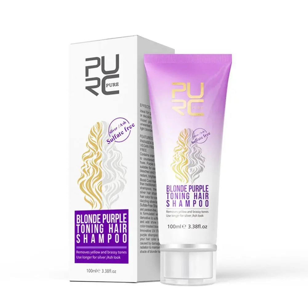 

100Ml Purple Shampoo For Blonde Hair Revitalizing Shampoo No Free Color Shampoo Yellow Sulfate Shampoo Treated Y4L5
