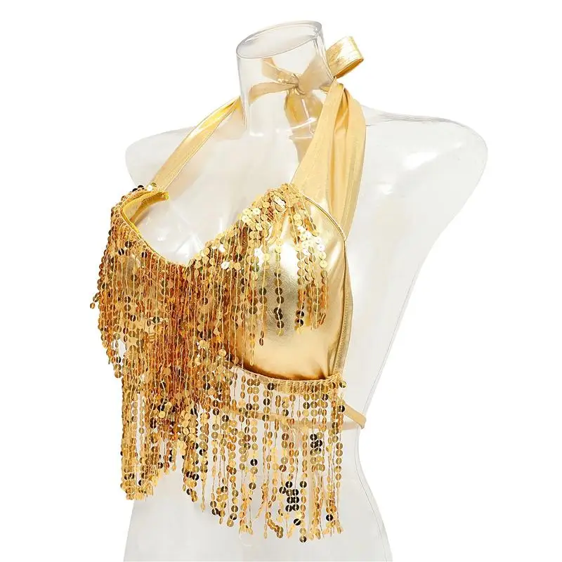 

1 шт. топы для танца живота сексуальный костюм для вечеринки сценическое выступление блестки латиноамериканские бюстгальтеры