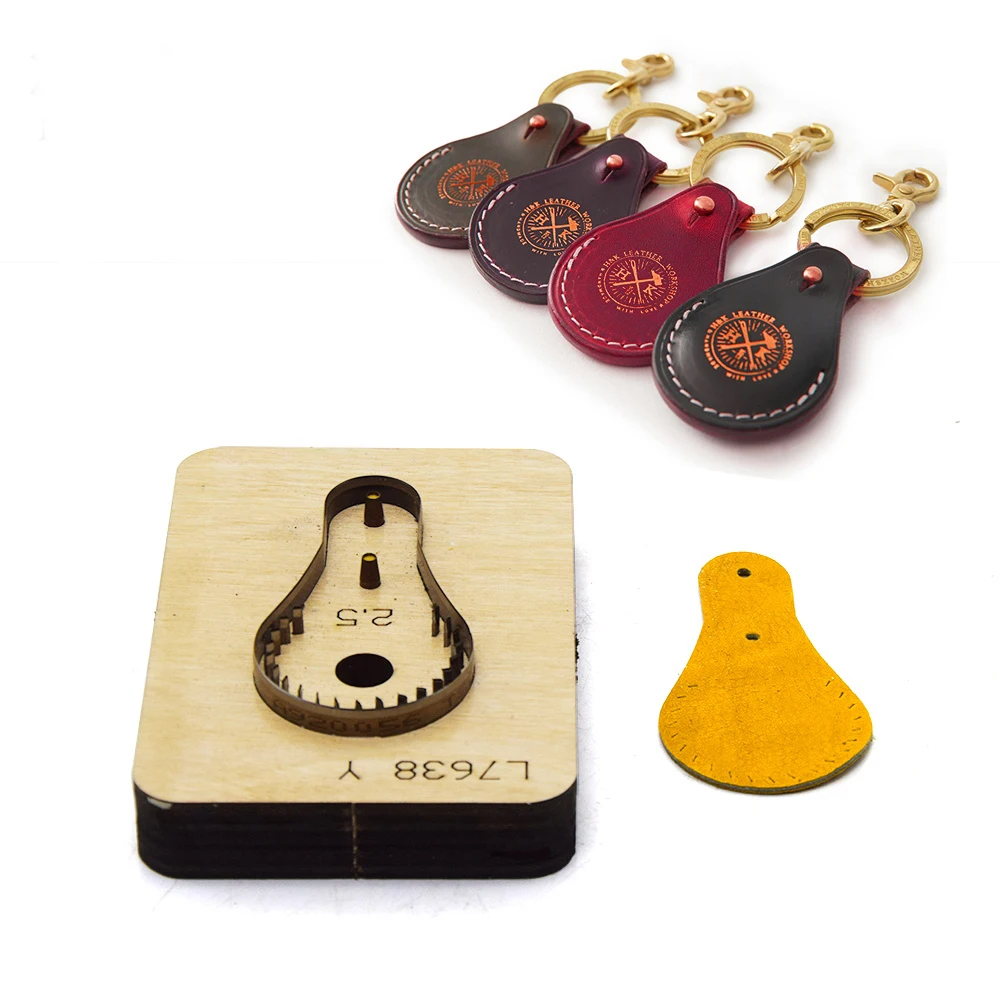 

Japan Steel Blade Die Cut Steel Punch KeyChain Pendant Cutting Mold Wood Dies Cutter Template for Leather Crafts 47x78mm