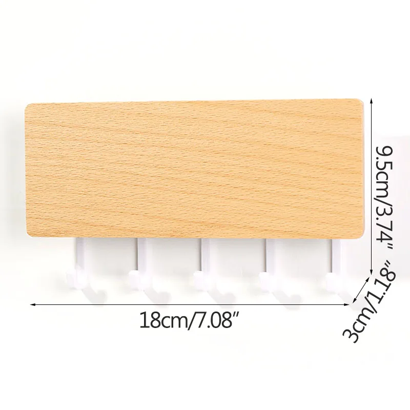 

Hooks Storage Rack Key Wooden Hanger Home Decorative Wall Vintage Hallway Room Space Saving Bedroom Door Back Rack