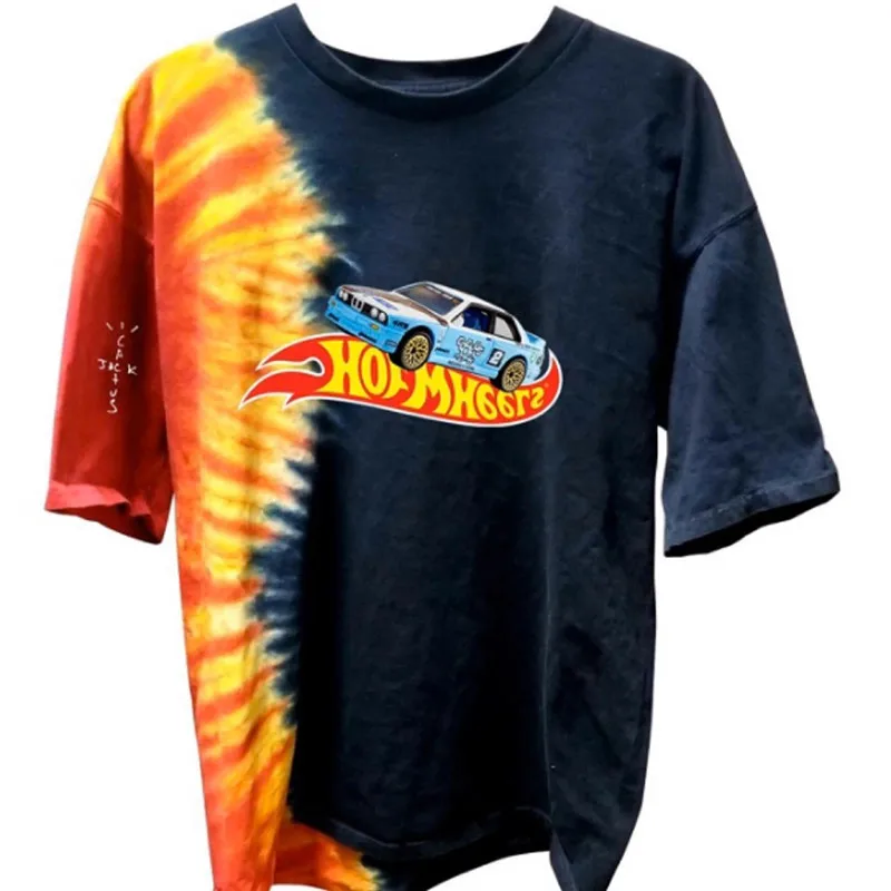 2020ss Astroworld Трэвиса Скотта Джека Мальчики Hotwheels галстук гонки краситель Тройник