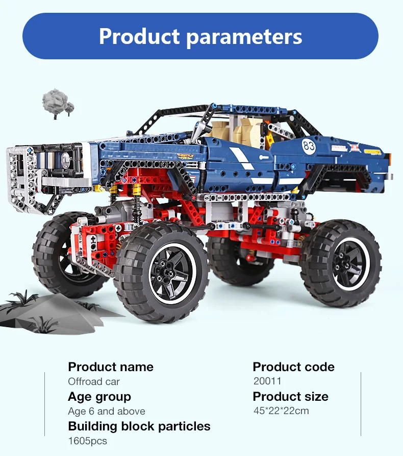 DHL 20011 Technic Motors 41999 4x4 Crawler Exclusive Edition of off-road vehicles Set Building blocks Bricks Boy Gifts