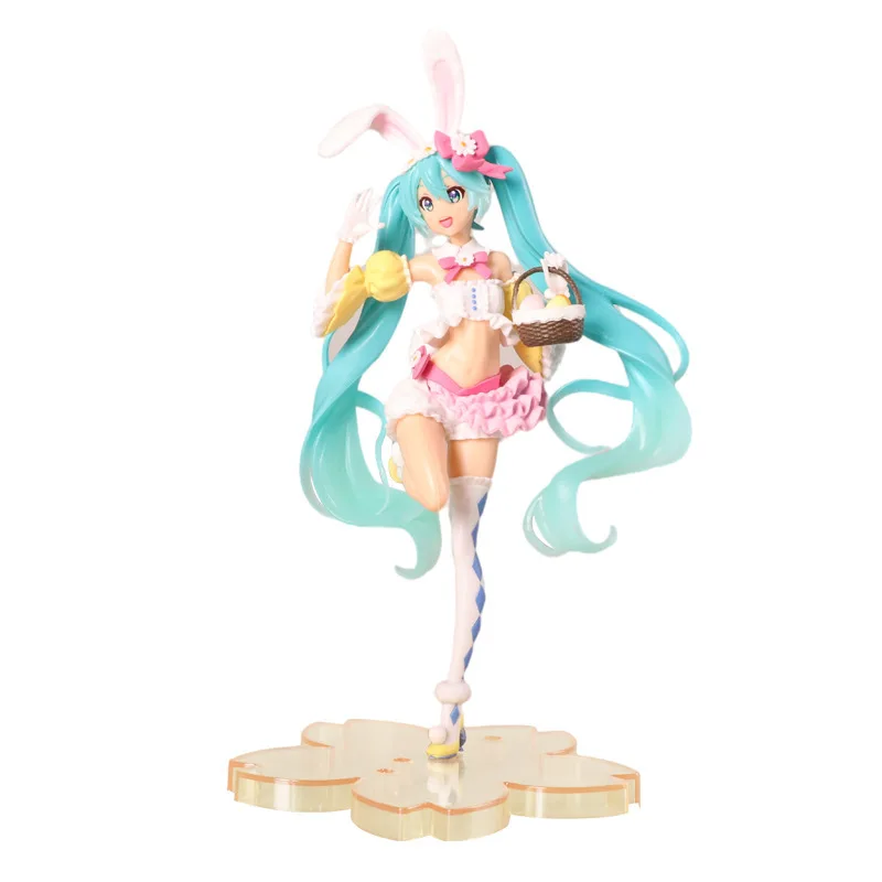 

23CM Anime Riman Hatsune Action Figures Bunny Girl Modeling Cute Bunny Ears Model Ornaments Collection Toy Girl Christmas gifts
