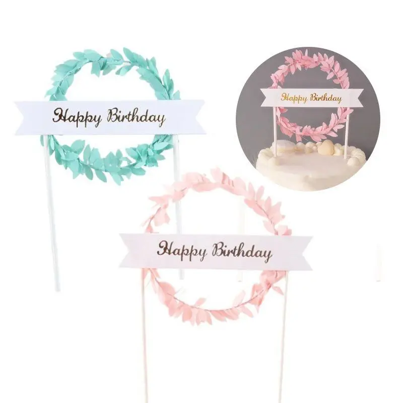 1 шт. венок из листьев с надписью Happy Birthday Sweet Love украшение для торта на день