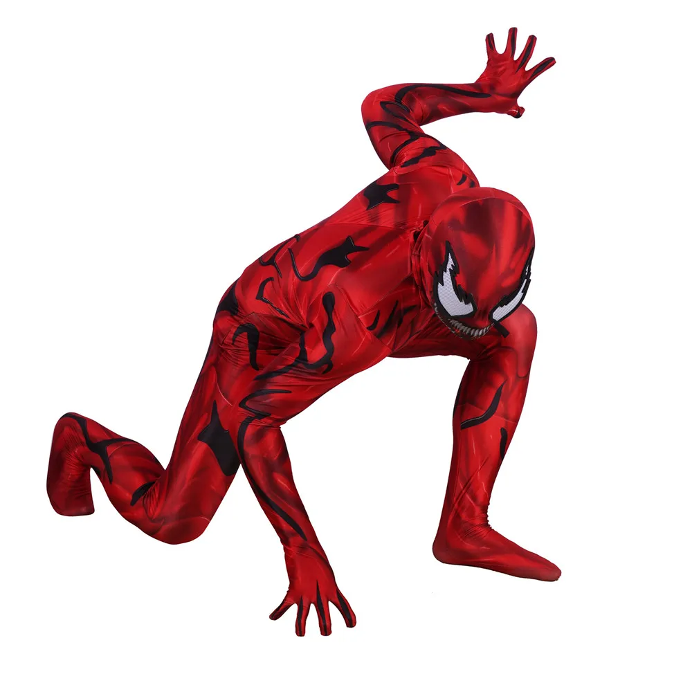 Unisex Adult Kids Carnage Cletus Kasady Super Villain Cosplay Costume Zentai Bodysuit Suit Jumpsuits Halloween | Тематическая