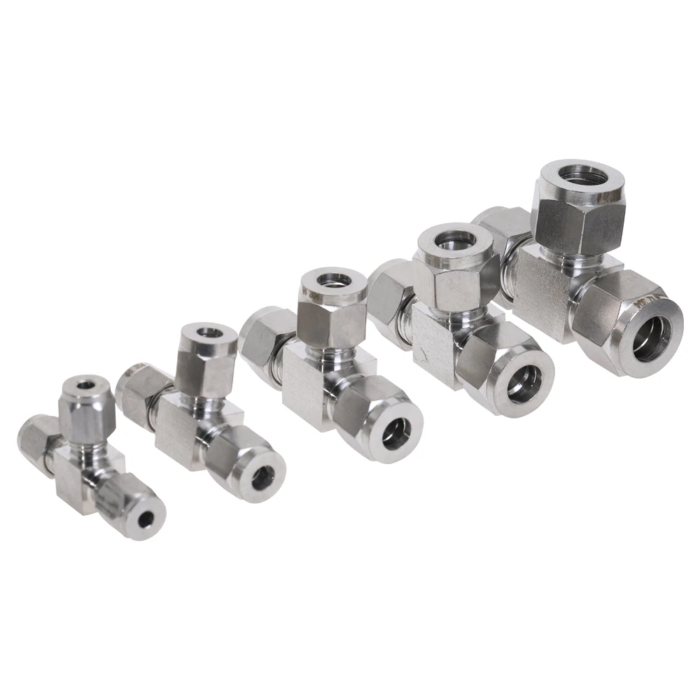 Фитинги для труб тройник из нержавеющей стали 304 дюйма 1/8 1/4 3/8 3 4 6 8 10 12 мм т