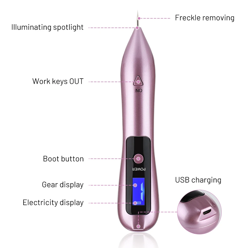 

9 Speed Spotlight Mole Remove Pen Rechargeable Household Mole Remover Eyebrow Wash Tattoo Beauty Equipment