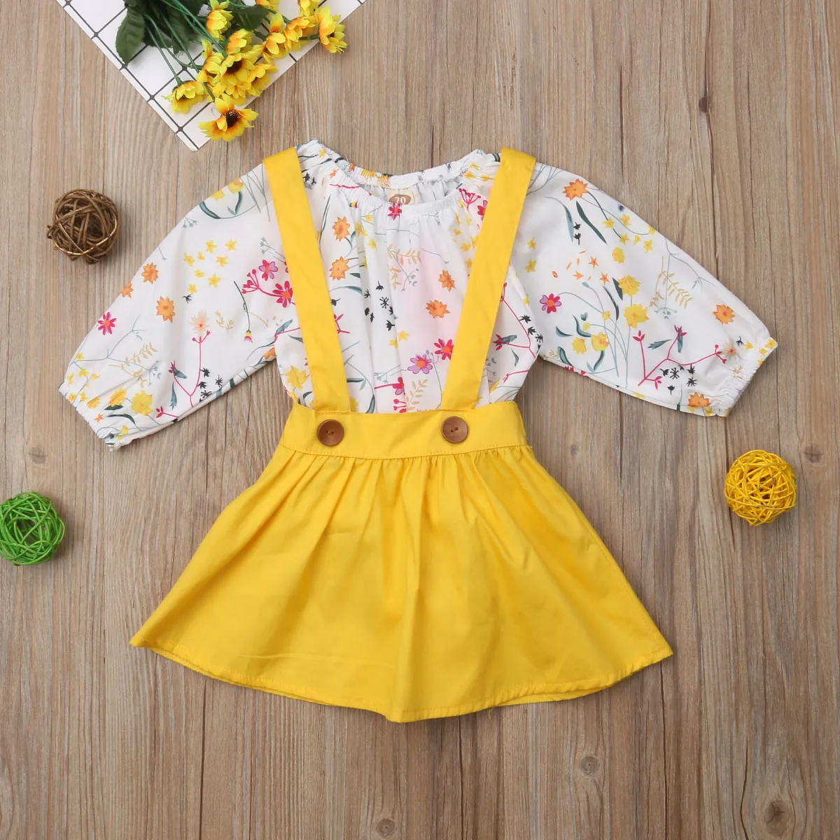 2018 комплекты одежды с цветочным принтом для маленьких девочек новорожденных